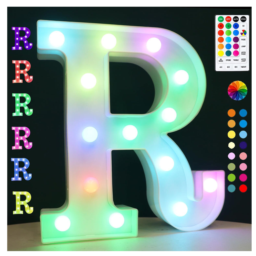 RGB LED Marquee Letter Light R with Remote Timer
