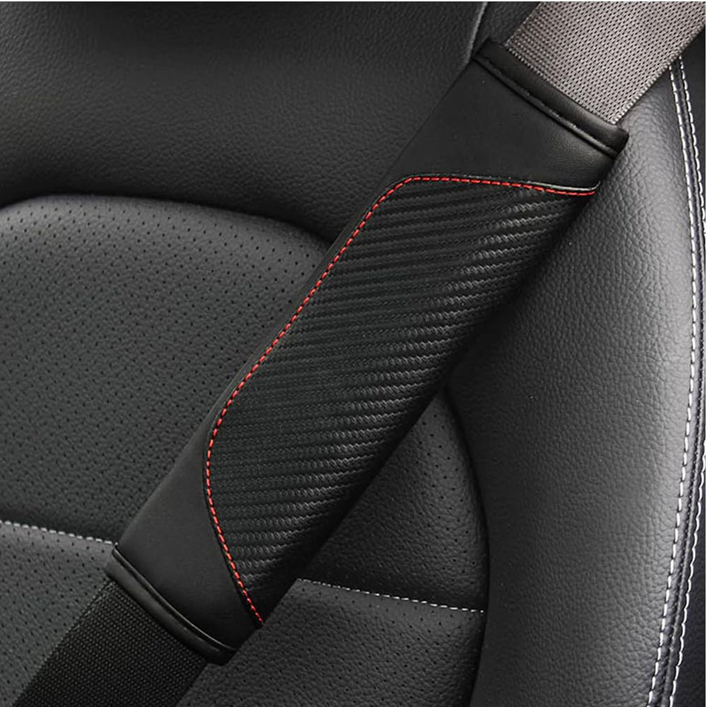 JNNJ 2PCS Carbon Fiber Car Seat Belt Shoulder Covers