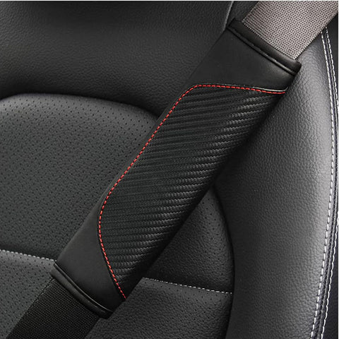 JNNJ 2PCS Carbon Fiber Car Seat Belt Shoulder Covers