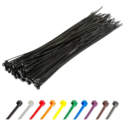 Black Nylon Cable Ties 200mm x 4.8mm Pack of 100