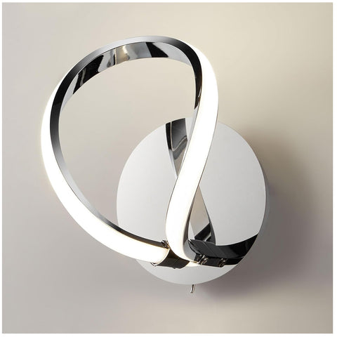 Halo Modern LED Wall Light with Toggle Switch Chrome