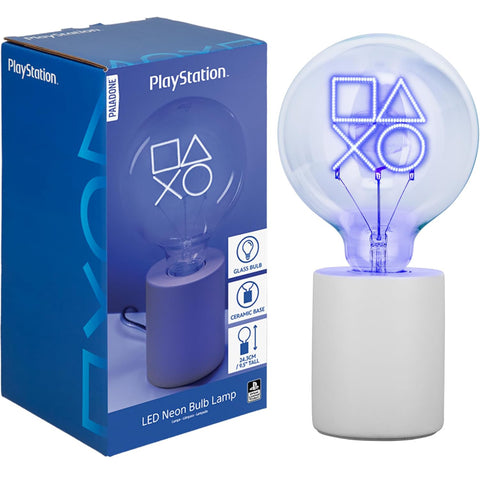 Paladone PlayStation Icons Decorative LED Neon Bulb Lamp - E27 Glass Lightbulb, Officially Licensed Sony Gamer Gift, Perfect for Bedrooms, Homes, Gaming Room Decor, Blue
