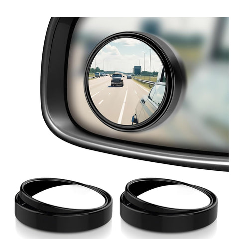 Zuazue 2 Pack 360° Rotatable HD Glass Blind Spot Mirrors
