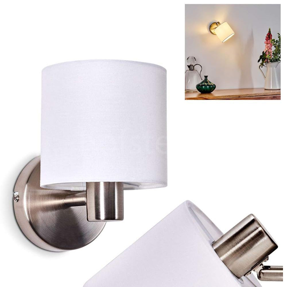 Alsen Adjustable Wall Light 1-Flame Metal Fabric E14 Socket