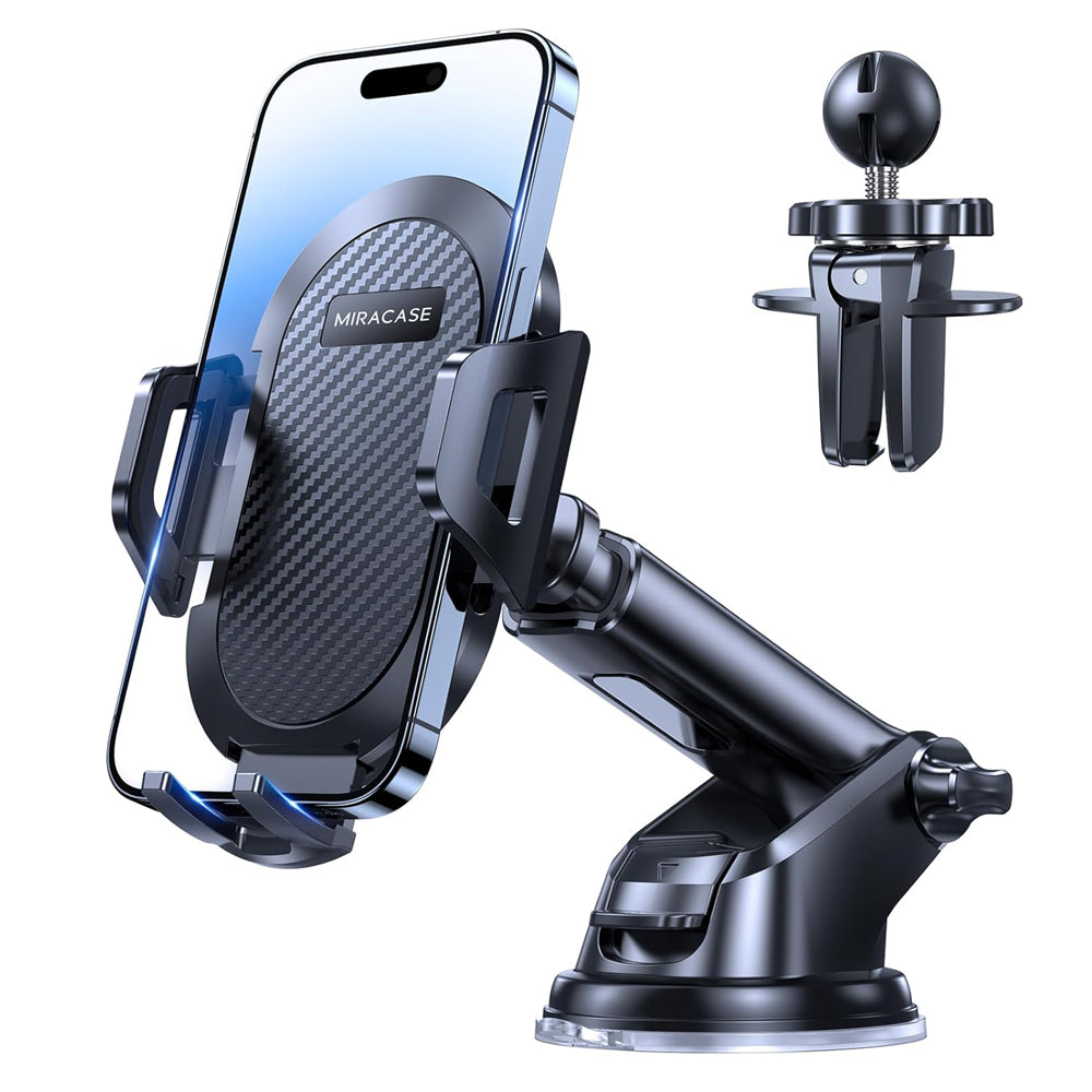 Miracase Car Phone Holder Mount – 360° Rotation with Suction Base
