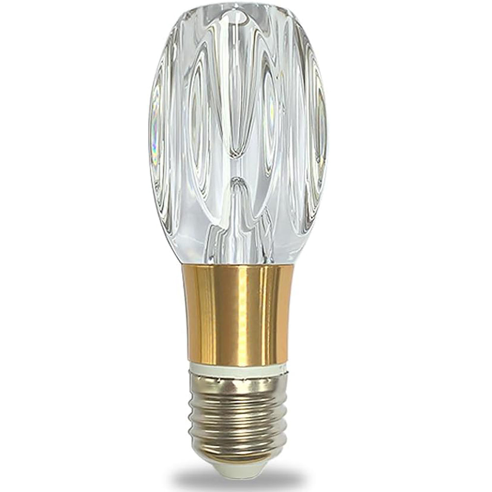 Acrylic Crystal Bulb 5W Edison Screw Light 85-265V, 6000K White Light, E27 Base Professional Decorative lamp (1 Count E27-B006) [Energy Class F]