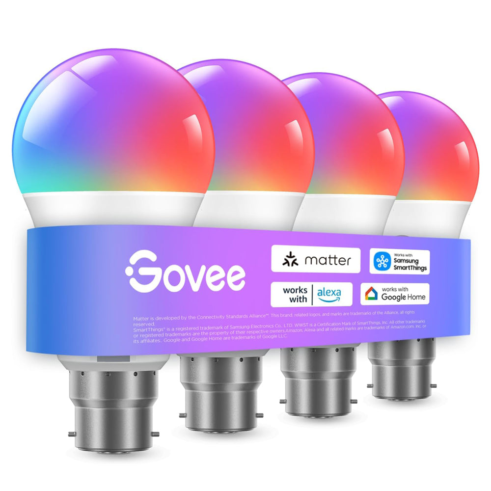 RGBWW Smart B22 WiFi Light Bulbs 9W 800LM 4 Pack