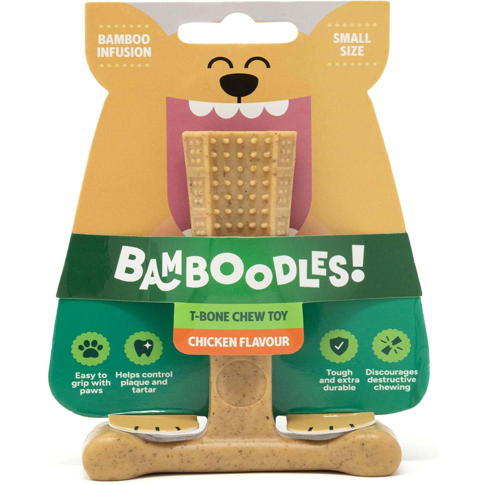 Bamboodles T-Bone Dog Chew Toy – Small | Chicken Flavour