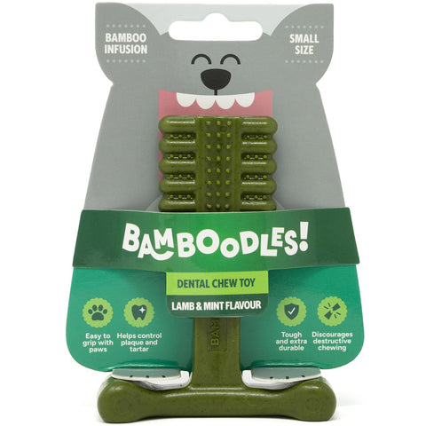 Bamboodles T-Bone Dog Chew Toy – Small | Mint & Lamb Flavour