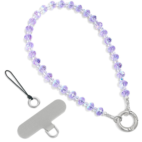 Crystal Phone Charm Bling Wrist Strap with Tether Tab