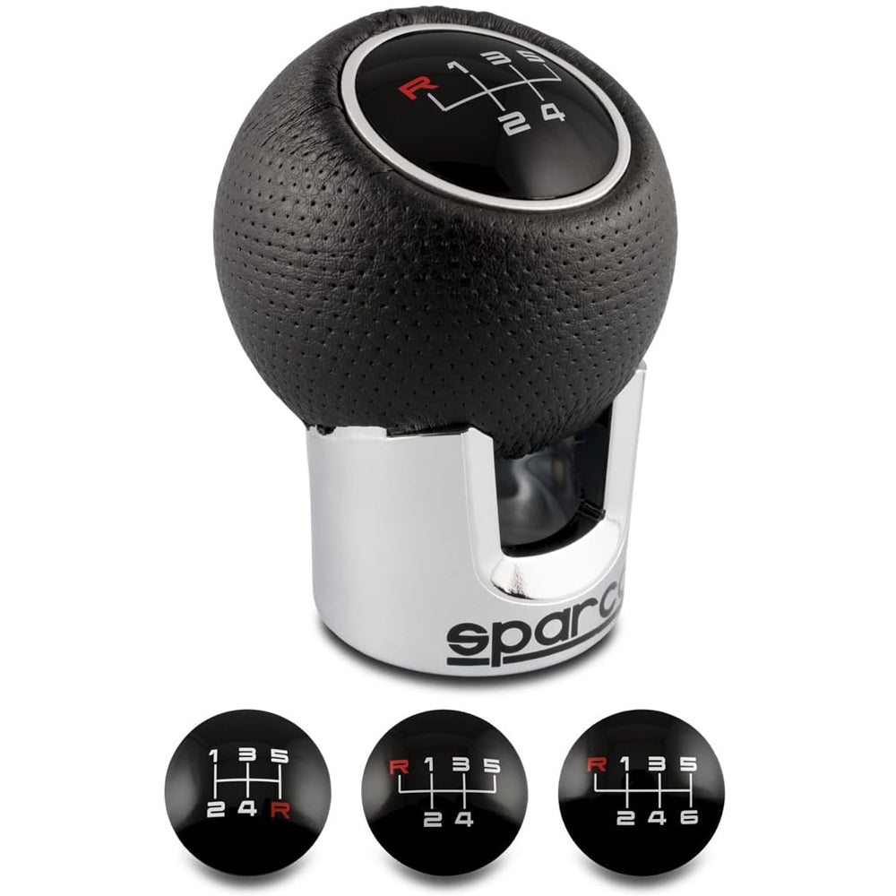 Sparco Lazio Chrome & Black Manual Gear Shift Knob – Universal Fit