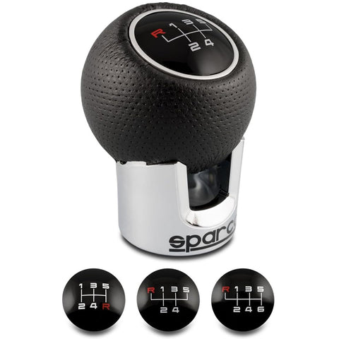 Sparco Lazio Chrome & Black Manual Gear Shift Knob – Universal Fit