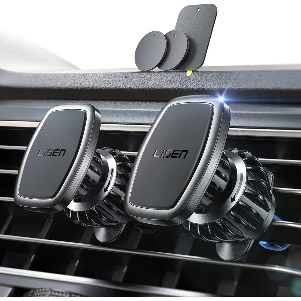 LISEN Magnetic Car Phone Holder, Ultra Strong Air Vent Mount Compatible with iPhone 16/15/14/13/12 & Galaxy