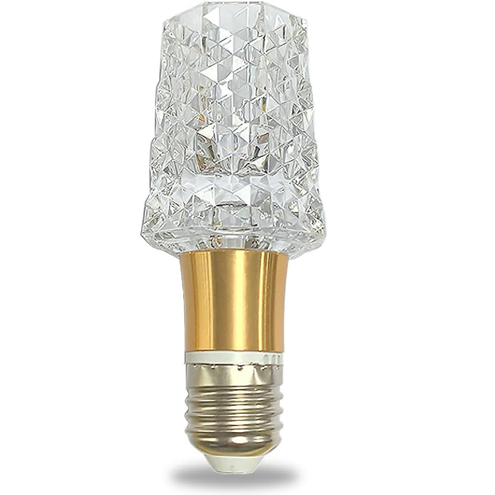 Acrylic Crystal Bulb 5W Edison Screw Light 85-265V, 6000K White Light, E27 Base Professional Decorative lamp (1 Count E27-B014) [Energy Class F]
