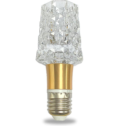 Acrylic Crystal Bulb 5W Edison Screw Light 85-265V, 6000K White Light, E27 Base Professional Decorative lamp (1 Count E27-B014) [Energy Class F]