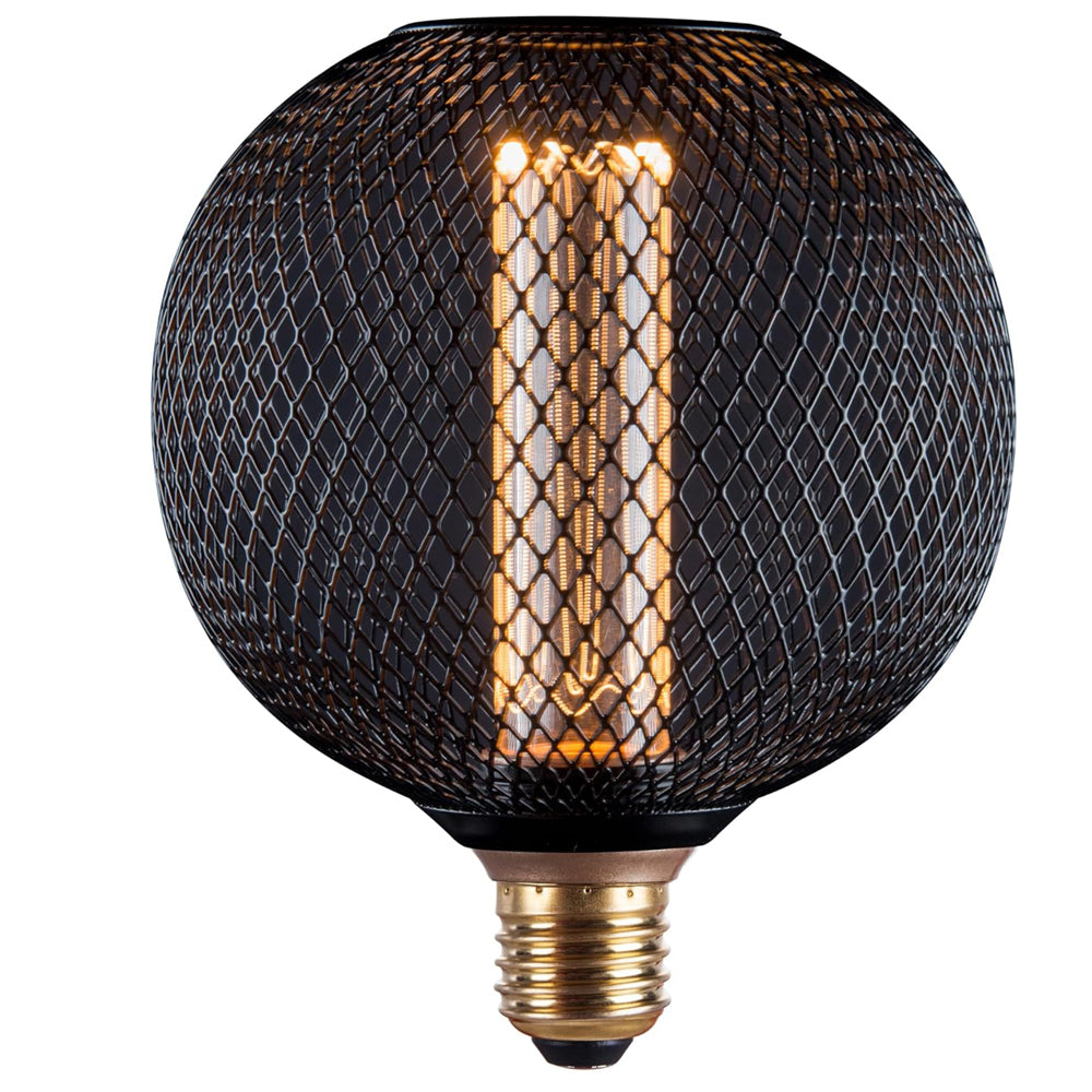 LED E27 Dimmable Globe Bulb with Black Metal Cage 3.5W