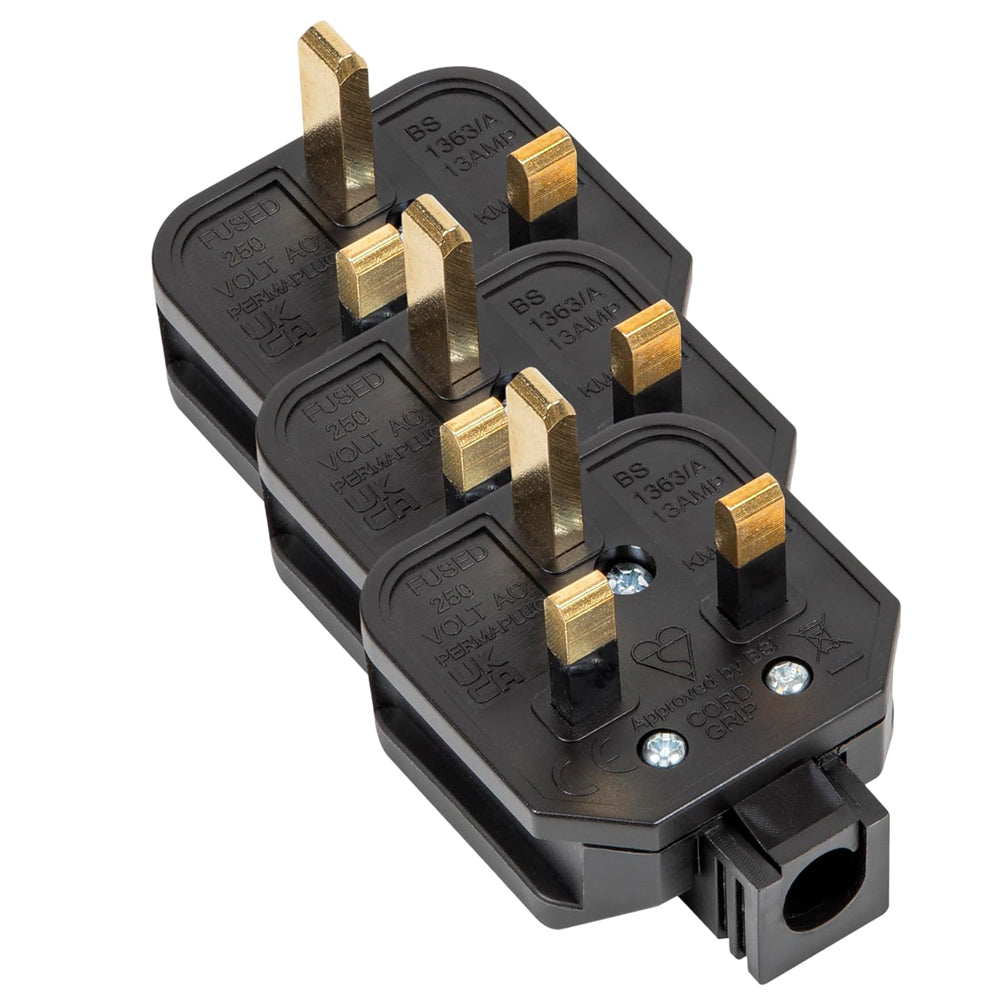 Sealey Pl/13/3S Rubber Plug 13Amp Extra Heavy-Duty (Pack of 3)