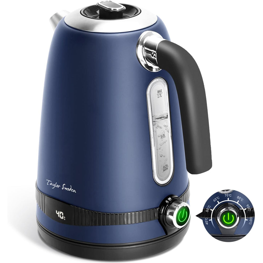 Taylor Swoden Electric Kettle 1.7L, 7 Variable Temperature 40°C–100°C, Fast Boil Quiet Kettle, Keep Warm 2 Hours, 2200W