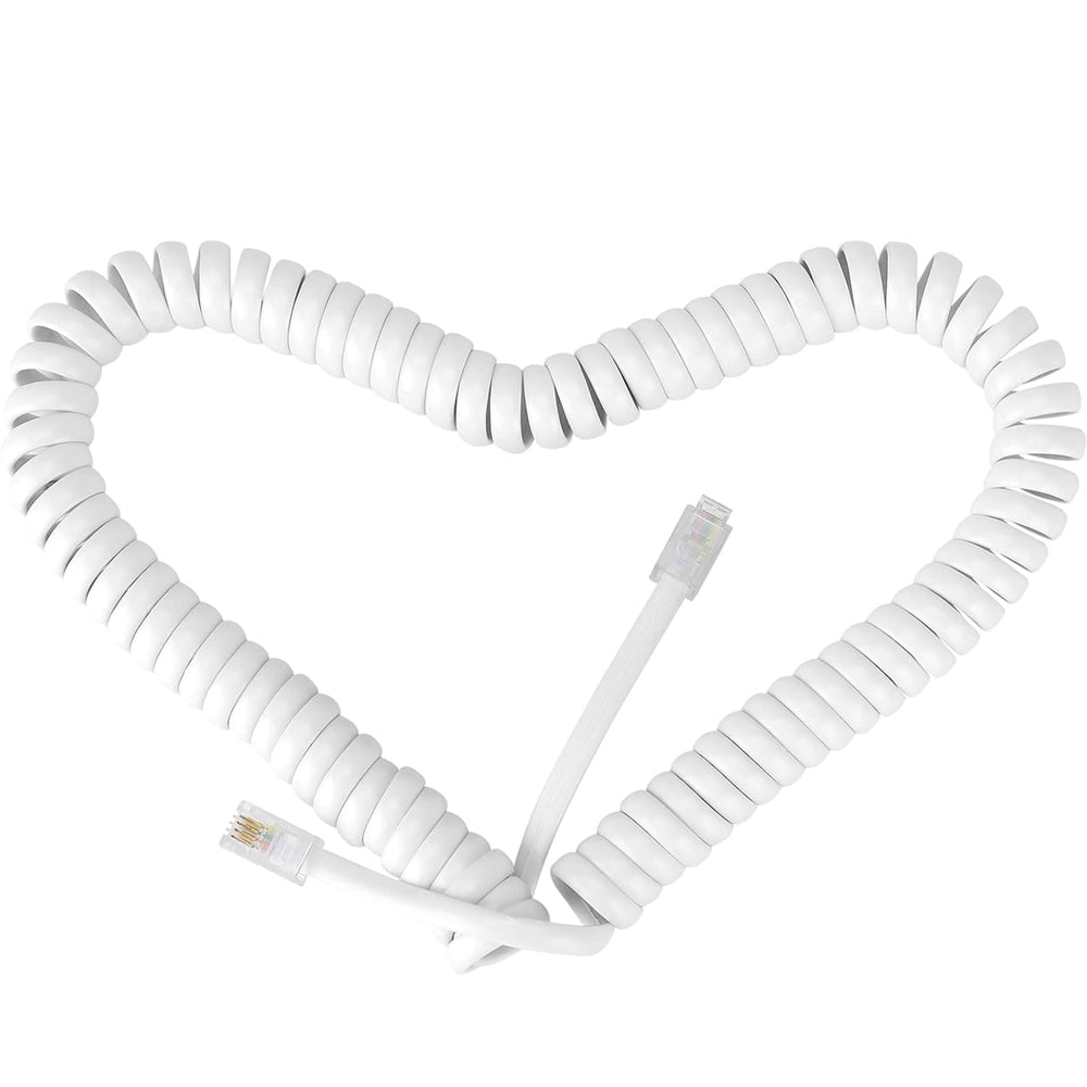 SAISN Telephone Handset Cord Modular Coiled Phone Curly Cable (6 Feet, White)