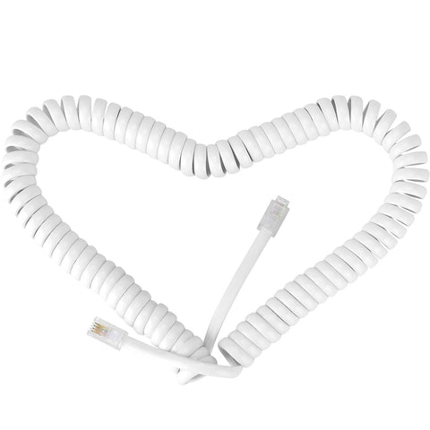 SAISN Telephone Handset Cord Modular Coiled Phone Curly Cable (6 Feet, White)