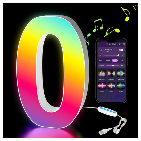 RGB LED Number Light Digit 0 USB APP Control