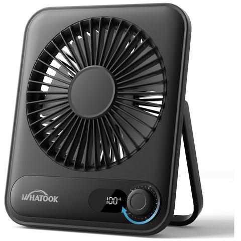 WHATOOK 5000mAh USB Desk Fan – 100 Speeds