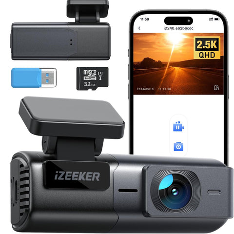 iZEEKER 2.5K QHD WiFi Dash Cam with Night Vision
