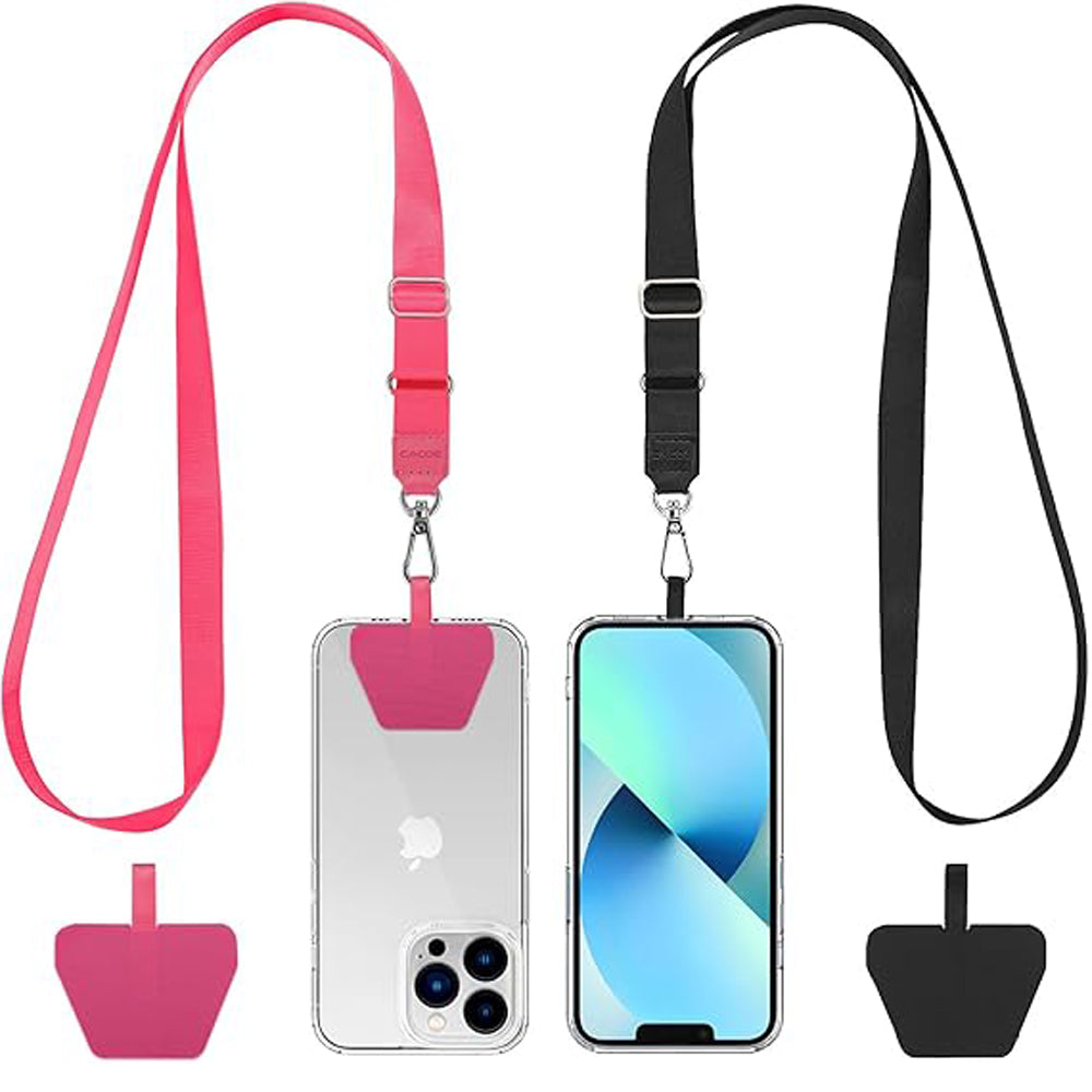 CACOE Universal Mobile Phone Chain - Adjustable Neck Strap for Smartphones Black, Red Rose