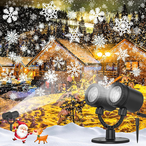 Double Head Christmas LED Projector Lights – Waterproof Outdoor Holiday Decorations for Yard, Garden, Home & Party