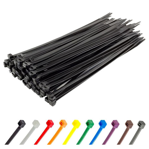 Heavy Duty Black Cable Ties 300mm x 7.6mm Pack of 100