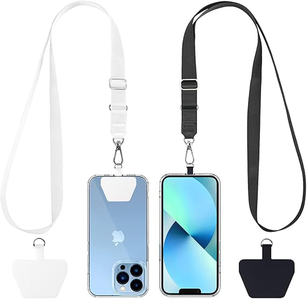 CACOE Universal Mobile Phone Chain - Adjustable Neck Strap for Smartphones Black+white