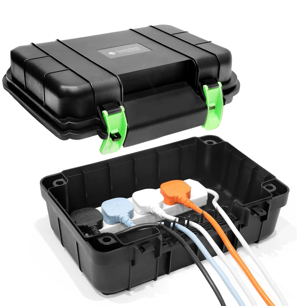 Desiretech Weatherproof Outdoor Electric Box – IP54 Rated, Heavy-Duty Power Supply for Garden Tools, DIY, and Outdoor Lighting