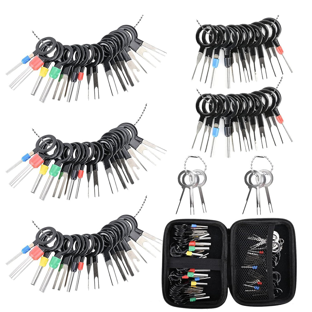82Pcs Terminal Removal Tool Kit Depinning Tool Set Electrical Connector Pin Extractor Kit for Automotive Wire Harness Repair – Stainless Steel With Protective Case
