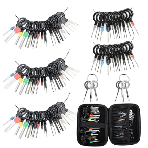 82Pcs Terminal Removal Tool Kit Depinning Tool Set Electrical Connector Pin Extractor Kit for Automotive Wire Harness Repair – Stainless Steel With Protective Case