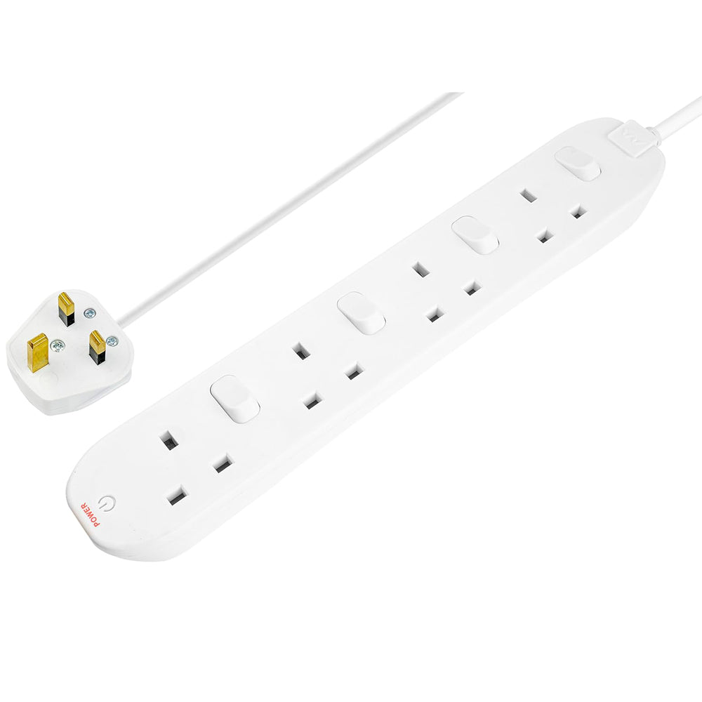 Four Socket Extension Lead with Individual Switches 2m