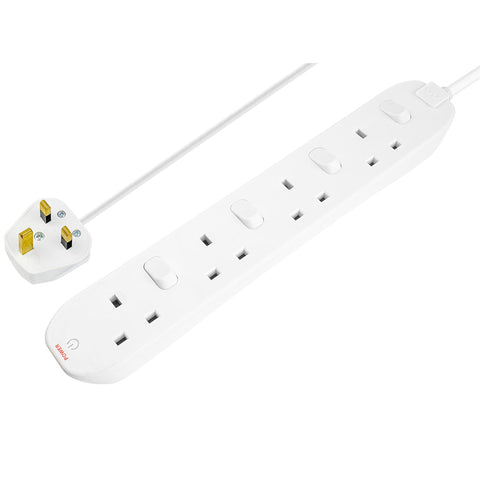 Four Socket Extension Lead with Individual Switches 2m