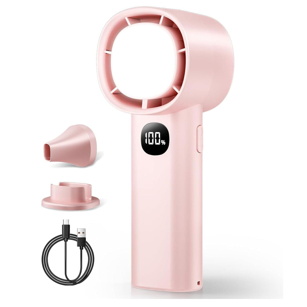 Portable Mini Handheld Fan with LED Display & Flashlight