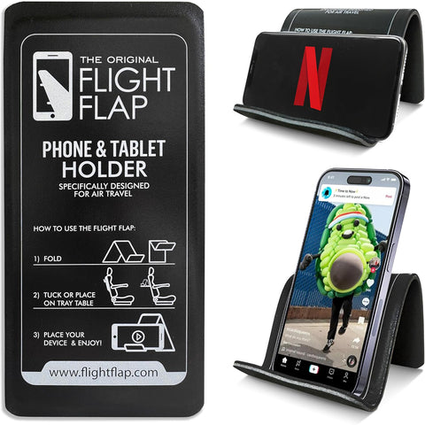 Folden Black Airplane Phone Holder – Flexible Foldable Travel Stand