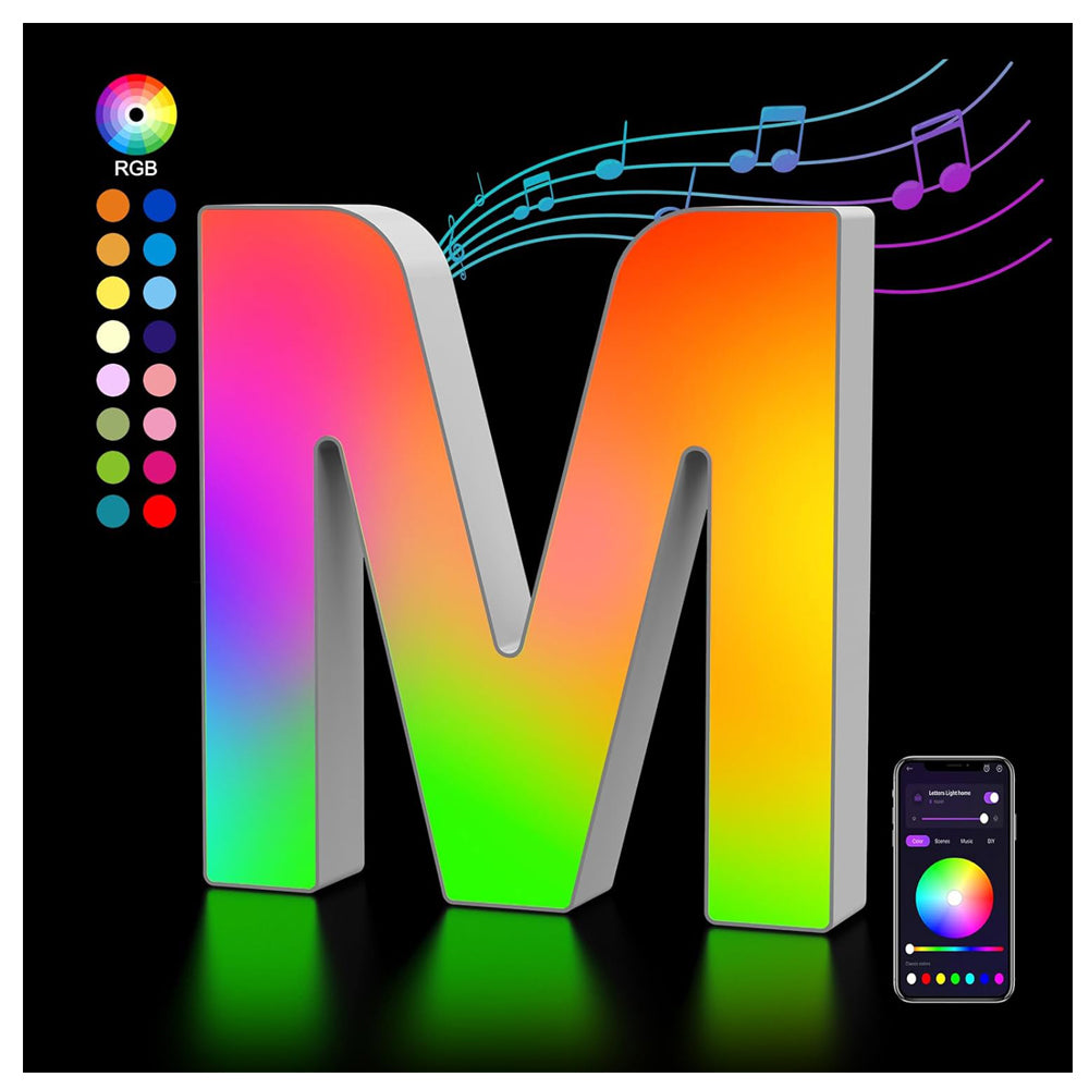 LED Letter M Colour Changing USB Night Light