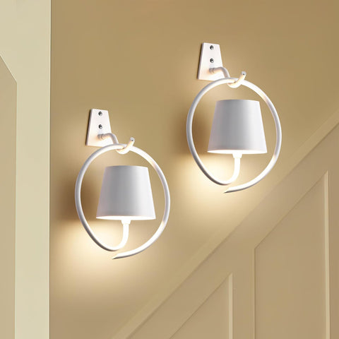 Battery Operated Wall Lights, 2 Pack Rechargeable Wall Light Indoor with 3 Color Temperatures, Dimmable Wireless LED Wall Lamps IP54 Waterproof Wall Sconce Lights for Bedroom, Living Room(White)