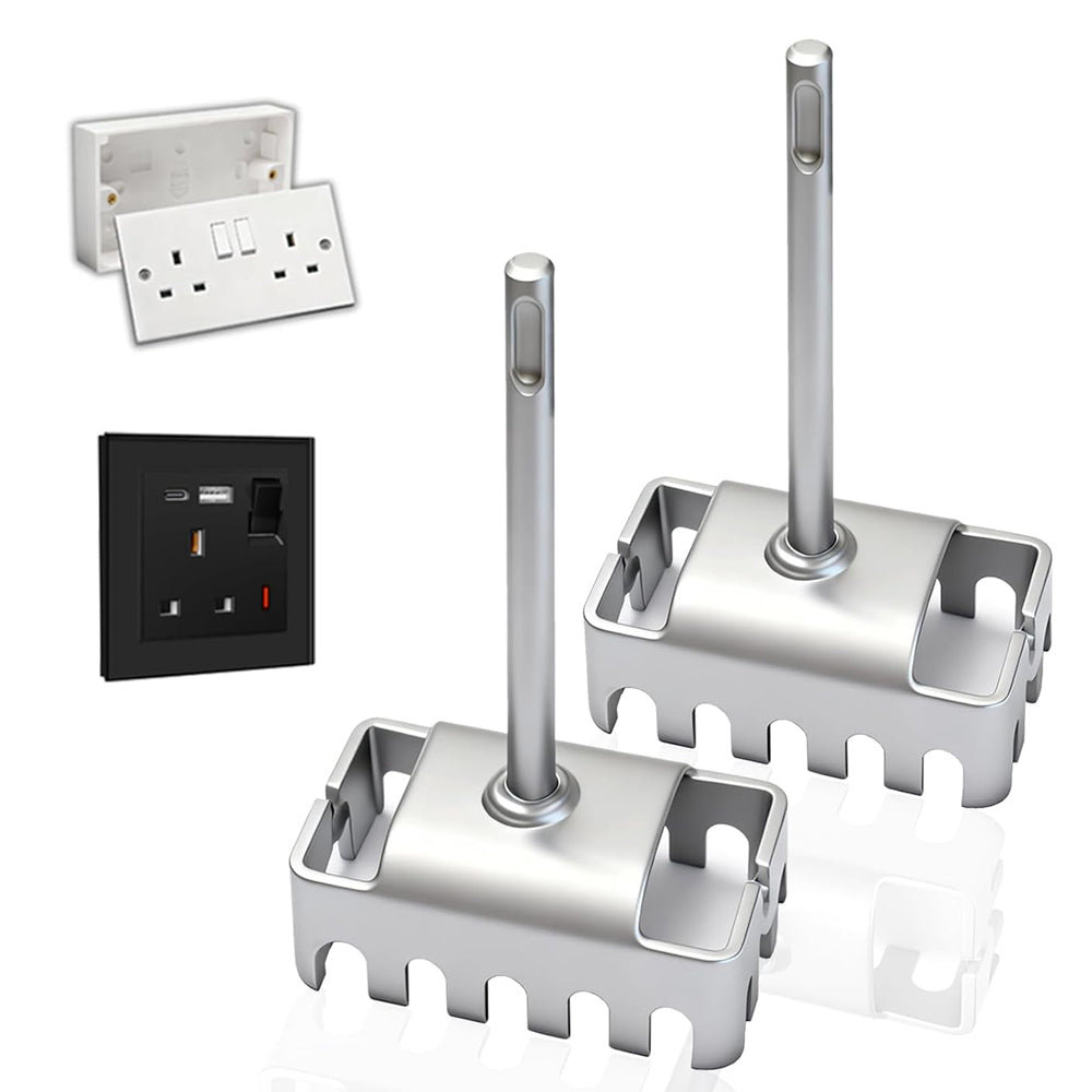 2 PCS Square Hole Cutter for Electrical Box (19.0×8.6×4.5 cm), Concrete High-Strength SDS Plus Square Hole Punch, Hole Bit Applicable to Brick, Concrete, Cement