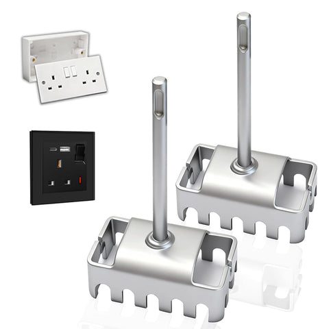 2 PCS Square Hole Cutter for Electrical Box (19.0×8.6×4.5 cm), Concrete High-Strength SDS Plus Square Hole Punch, Hole Bit Applicable to Brick, Concrete, Cement