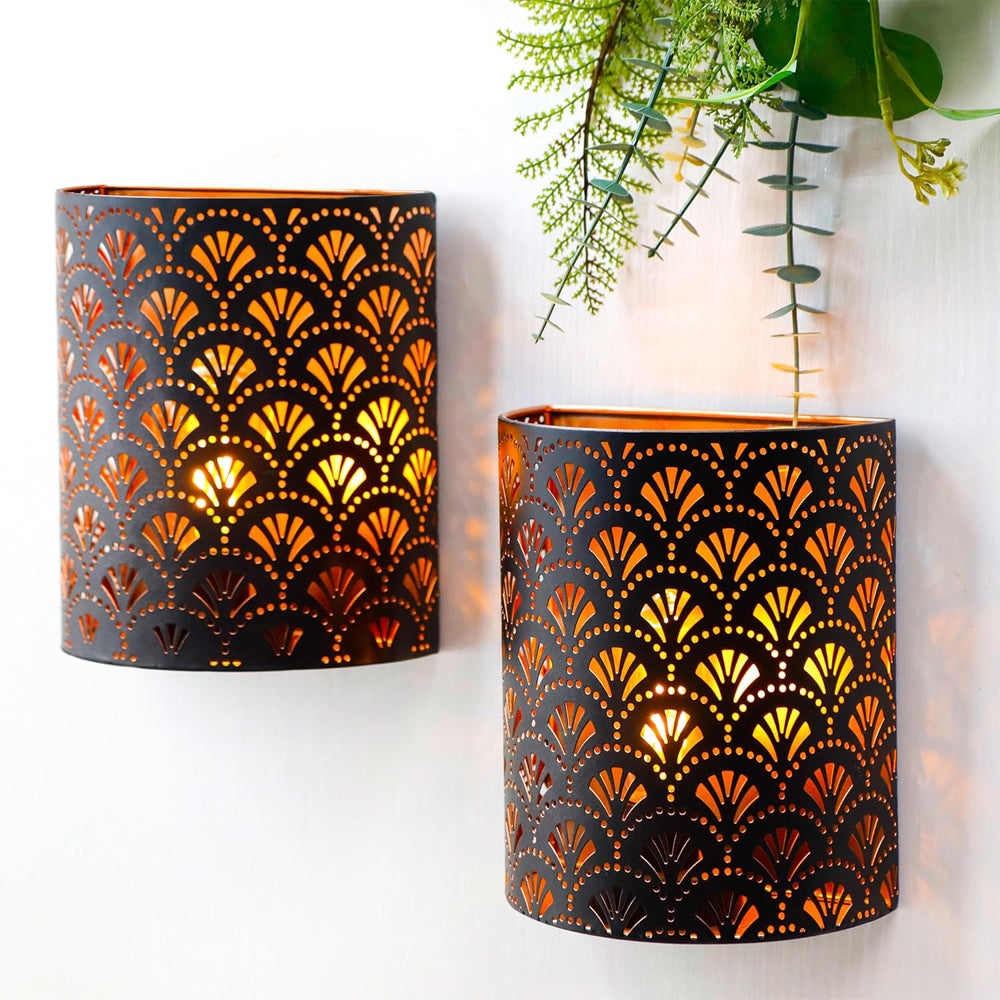 JHY DESIGN Set of 2 Battery Powered Wall Sconce Lamps 20cm