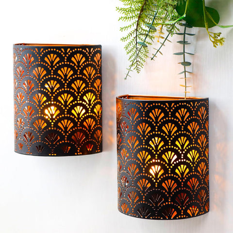 JHY DESIGN Set of 2 Battery Powered Wall Sconce Lamps 20cm