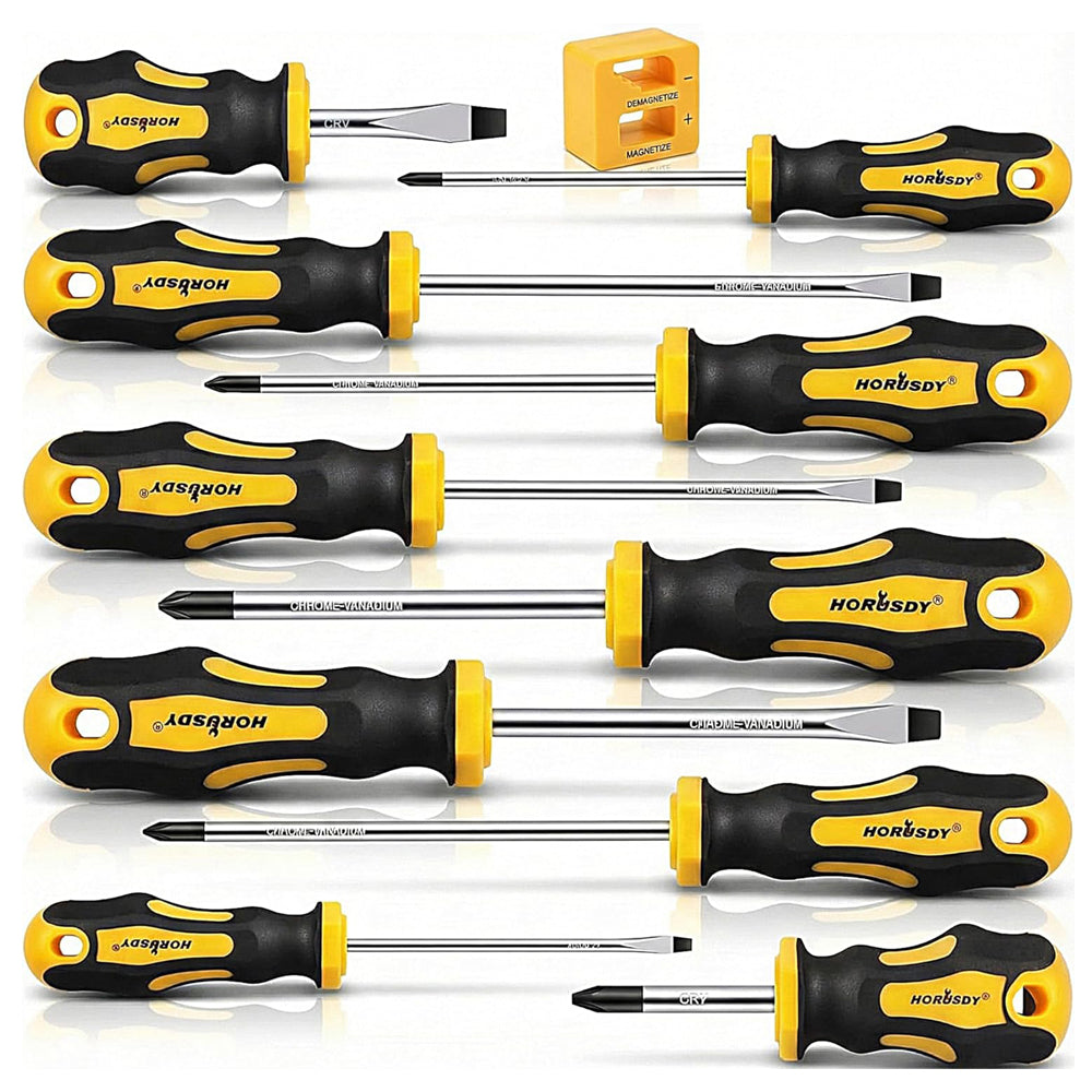 11Pcs Magnetic Screwdriver Set – Flat & Cross Head