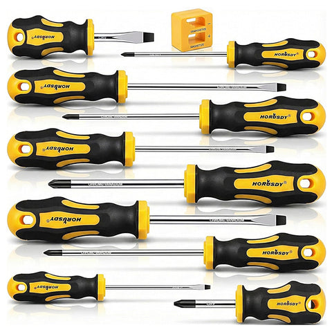 11Pcs Magnetic Screwdriver Set – Flat & Cross Head