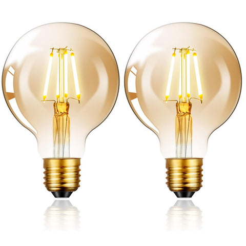 Vintage Edison LED Light Bulb E27 6W G80 Globe 2800K