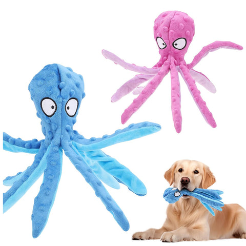 Octopus Squeaky Dog Toy Set with Crinkle Paper