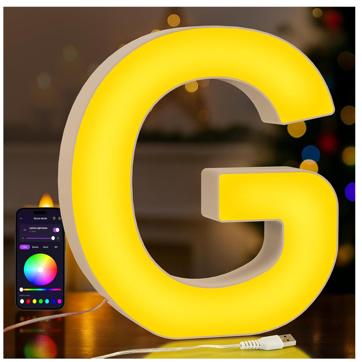 LED Letter G Colour Changing Night Light