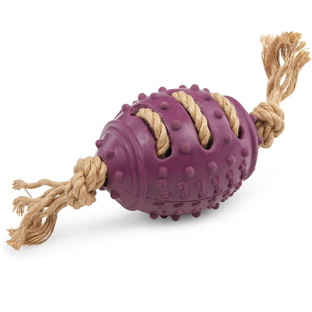 Petface Planet Nobbly Rubber Rugby Ball Dog Toy (Pack of 1)